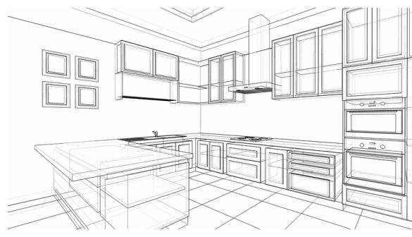 Arbeitsplatte Küche konfigurierbar und Form Größe in